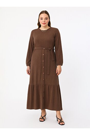 Moda Gazel Χιτζάμπ Φόρεμα - Καφέ - Fashion Gazelle