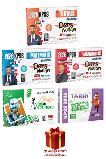 İndeks Akademi KPSS Türkçe Matematik Emrah Vahap Özkaraca Vatandaşlık+Önay Çepe Coğrafya+Aydın Yüce Tarih Ders Notu