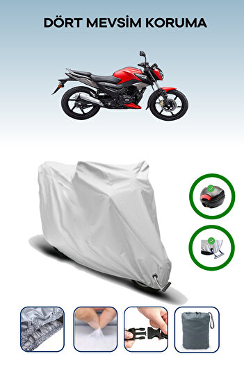 Breen Gray Rear Bag and Lock Compatible Tvs Raider Motorcycle Tarpaulin