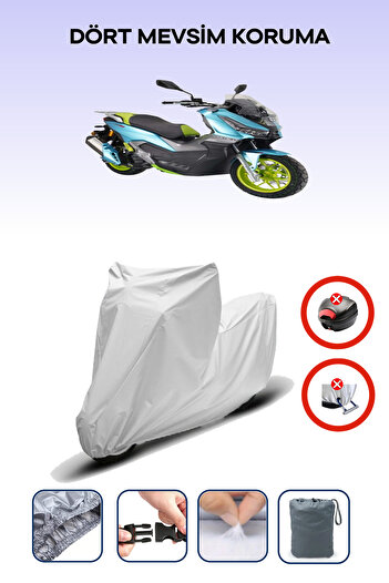 Breen Gray Rear Bag and Lock Mismatched Arora Beatrix Motorcycle Tarpaulin