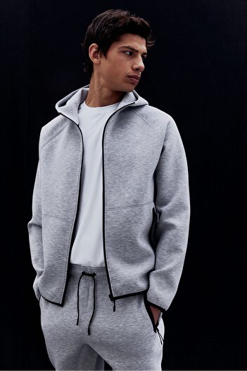 H&M Kapüşonlu ve Fermuarlı Spor Üstü DryMove™