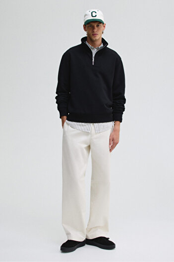H&M Regular Fit Yarım Fermuarlı Sweatshirt