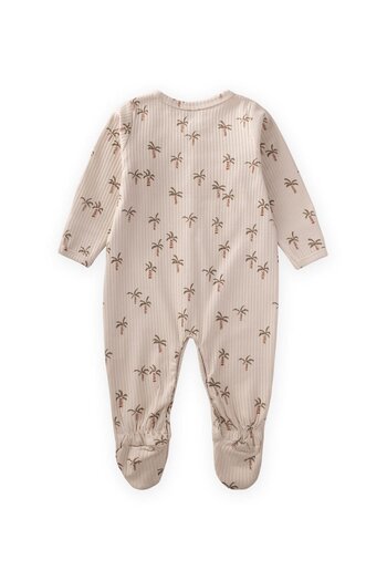Cigit Patterned Jumpsuit with Feet and Gloves 0-9 Months Palm Pattern