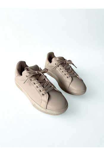 Cappmoda Ayk-1015 Mink Faux Leather Flat Sneaker