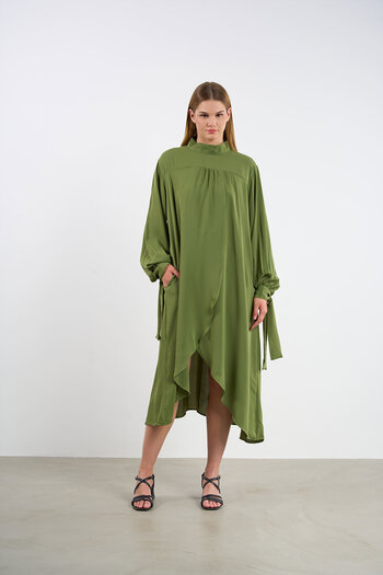 HANIQA Green Color Slit Shirt |   44-50