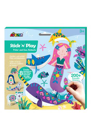 AVENİR Joc creativ Stick N Play cu scene 3D si stickere repozitionabile - Animale polare si marine