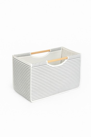 Hesaplı Kasa Wooden Handle Fabric Storage Box – 32 X 17 X 18 cm