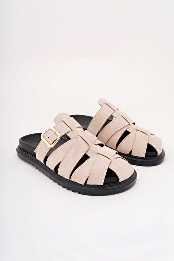 meyra'nın ayakkabıları Women's Skin Imported Buckle Detailed Slippers