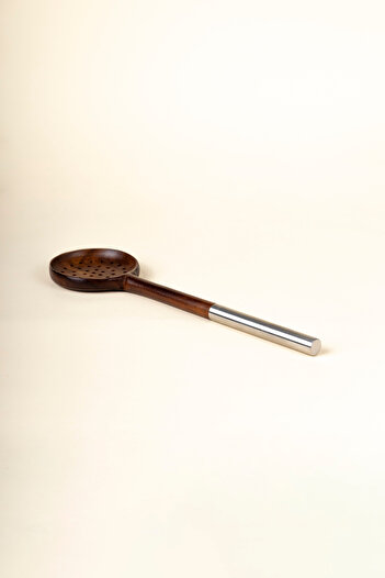 FH finehome Volleyball Metal Handle Acacia Colander