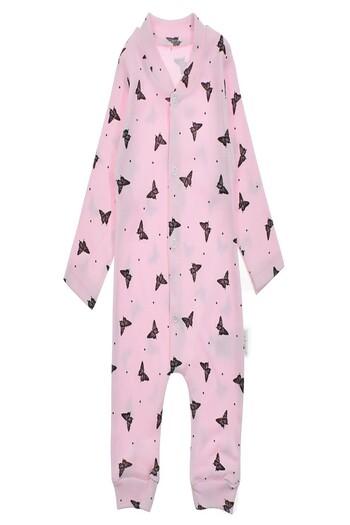 dinamik çocuk Baby Girl Butterfly Printed Snap Fastener Newborn Baby Romper 100% Cotton Flexible 1-3-6 Months