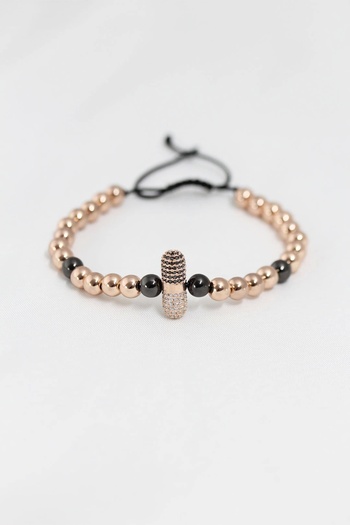 Clariss Rose Color Steel Elevator Bracelet with Zircon Object