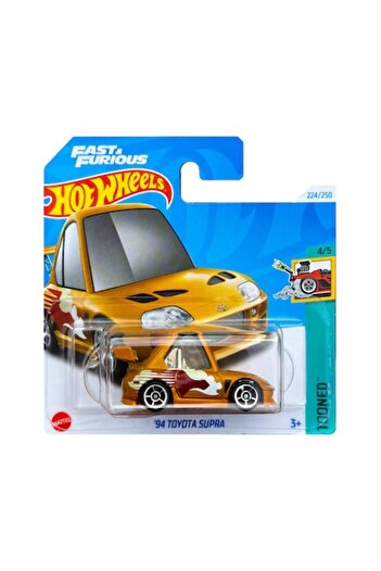 HOT WHEELS Masinuta Metalica Hot Wheels, '94 Toyota Supra Tooned, 1:64, Portocaliu inchis