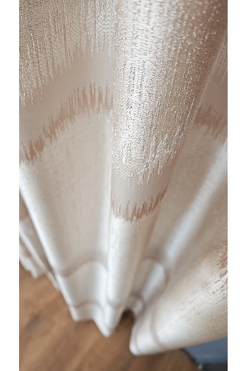 Yuka Panel Background Curtain Cream Beige Single Wing 1/3 Tight Pleated Luxury Series Heavy Gramage