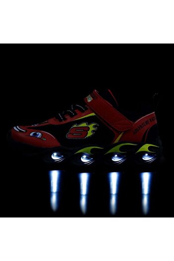 SKECHERS Thermo-Flash - Wheel Buddies 402306N Lighted Orthopedic Children's Sports Shoes Red