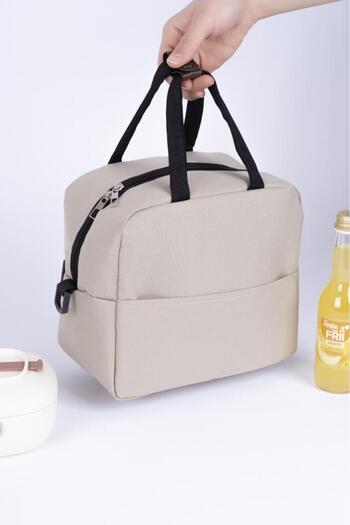 ALTINPAMUK Food Carry Flat Beige Bag Heat Insulated Thermal Bag Lunch Box