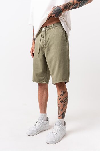 Respire Men's Piece Paint Shorts Khaki
