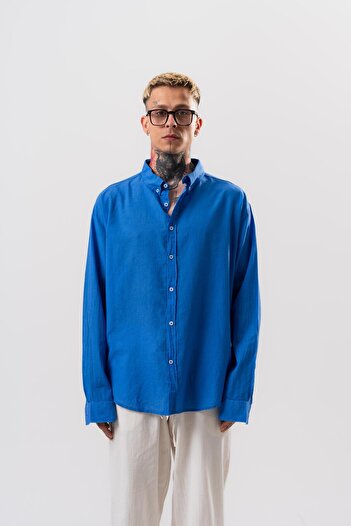 Respire Men's Long Sleeve Oversize Voile Shirt Saks