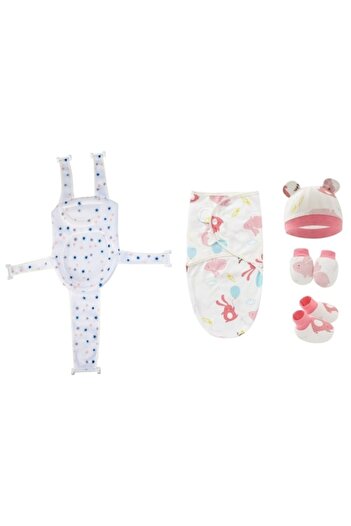 Mixbo Kit Support Hammock Type for Baby Tub, Adjustable Swaddle System Set 0-3 Months Pink, 018
