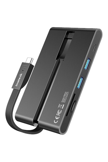 inateck Hub USB C 9 porturi, Hub tip C cu port Ethernet, port 4K HDMI si VGA, 2 porturi USB 3.0, cit