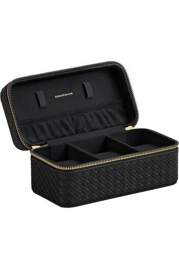 SERSIMO SONGMICS Ronne Watch Box, for 3 Watches, Faux PU Leather, 20x10x9 cm, Black