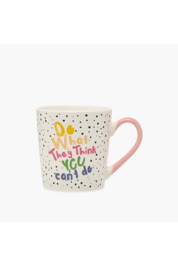 Lifestyle Slogan Print Ceramic Mug - 340 ml