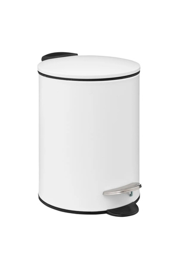 5FiveSmart 5Five Colors Cotton waste bin with pedal and soft-close, steel, 3 L, 23x23x17 cm, white