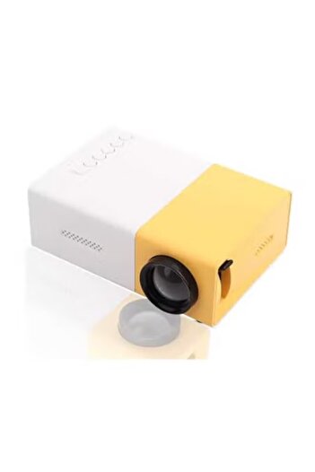 Primo Plus YG300 Portable QVGA LED 400 Lumens Projector With Remote Control YG300 White/Yellow