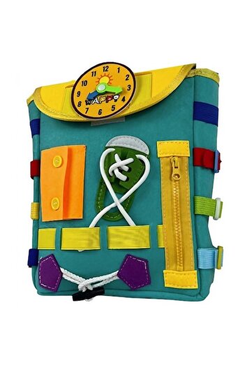 CLICK Montessori Backpack for Children 2-6 Years, Fidget Pop, Buckles and Zippers, Sensory Toys, Learning