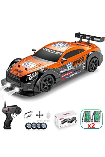 Timebox RC remote control car, , Drift car, 20km/h, LED lights, interchangeable tires, 2 rechargeable batter