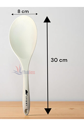 Multiamo Heat Resistant Silicone Colander Ladle Spatula Spoon Set (30-28-22-20 cm) 6 Pieces