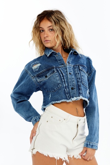 CHOS7N Jachetă de blugi pentru femei Bomber oversize Design de nișă Originalitate Potrivită pentru utilizare zilnică Paltoane elegante Jachetă de blugi crop