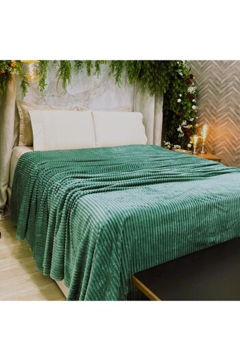 Unicorn Concept Striped cocolino blanket, 200x230cm, Green