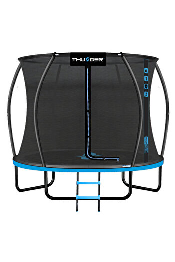 Thunder Children's trampoline, Diameter 305 cm, Inner net, max. 150 kg, with ladder, Blue