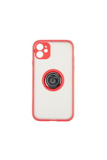 OEM Soft Shape Collection Back Cover With Ring Compatible with iPhone 12 - Red