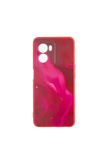 OEM Soft Waves Collection Back Cover Compatible with Oppo A77 5g - Red