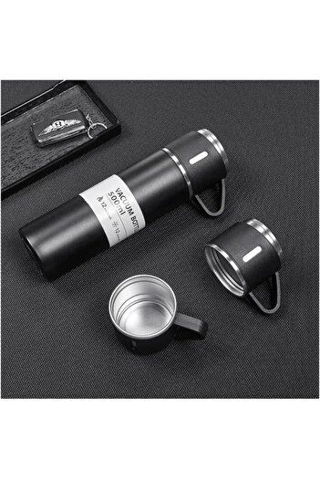 Tradeo Stainless Steel Vacuum Insulated Water Bottle Set, Double Wall, 1 Cup, 3 Lids, Gift Box Included