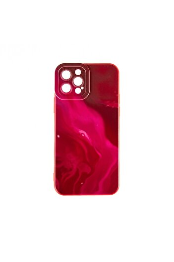 OEM Soft Waves Collection Back Cover Compatible with iPhone 12 Pro - Red
