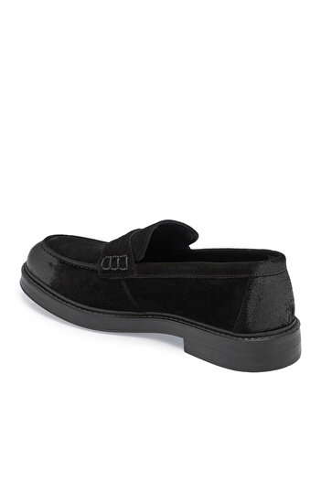 Tergan Siyah Hakiki Süet Deri Erkek Loafer - E24S1AY56971-A01