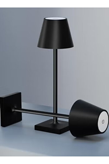 Taimi Pack Of 2 Wireless Table Lamp, Rechargeable 1800mAh, Metal, Portable, 2-Level Night Lighting Black