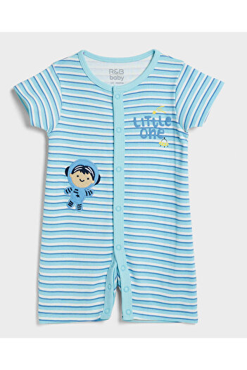 R&B 3 Pack Printed Rompers with Short Sleeves