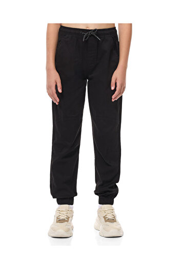 R&B Solid Jogger Pants with Drawstring Waist