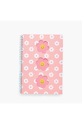 Lifestyle Floral Print 60-Sheet Ruled Sprial A4 Notebook