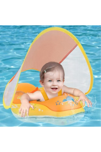 Generic Baby Swim Ring – Anti-Rollover Float with Safety Wings, Eco PVC, for Ages 3–36 Months