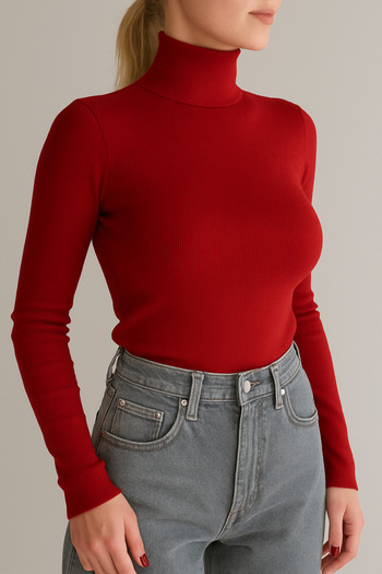 Starlight Unisex Premium Pamuklu Balıkçı Yaka Kaşkorse Şardonlu Slimfit Boğazlı Kazak