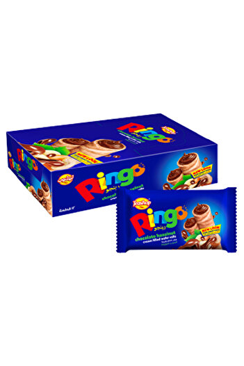 Ringo Teashop Wafer Chocolate Hazelnut Roll, 16g × 12