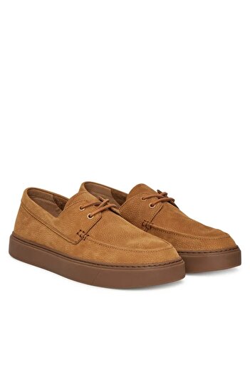Calvin Klein Erkek Hibrit Bağcıklı Tekne Kahverengi Loafer HM0HM01892-GCX