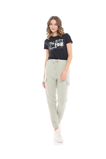 R&B Solid Cargo Joggers with Drawstring Waist