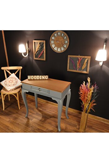 Wooding Mobilya 80 Cm Çekmeceli Masif Gri Naturel Dresuar