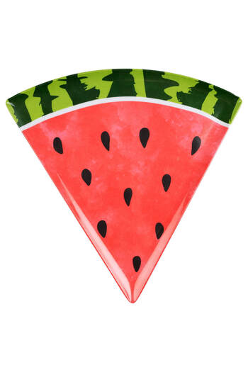 OEM Melamine triangular dessert plate, watermelon, 22.5x22.5cm