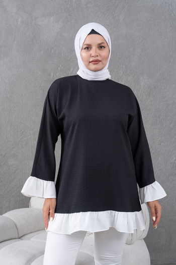 Fzd filizzade Garnished Ruffled Loose Tunic